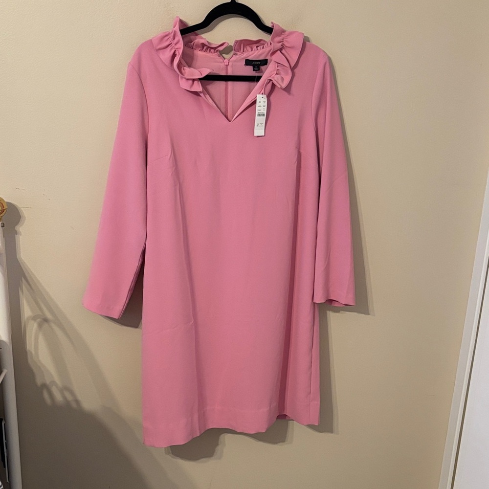 NWT J. Crew Ruffle Neck Shift Dress